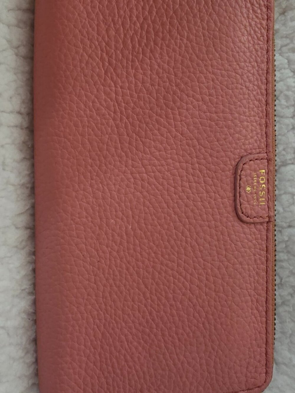 Fossil Pink Pebble Leather Wallet